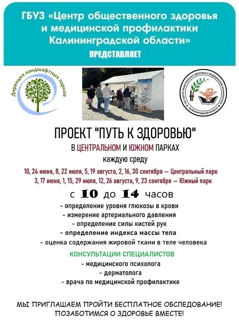 Акция «Путь к здоровью!» в парках Калининграда