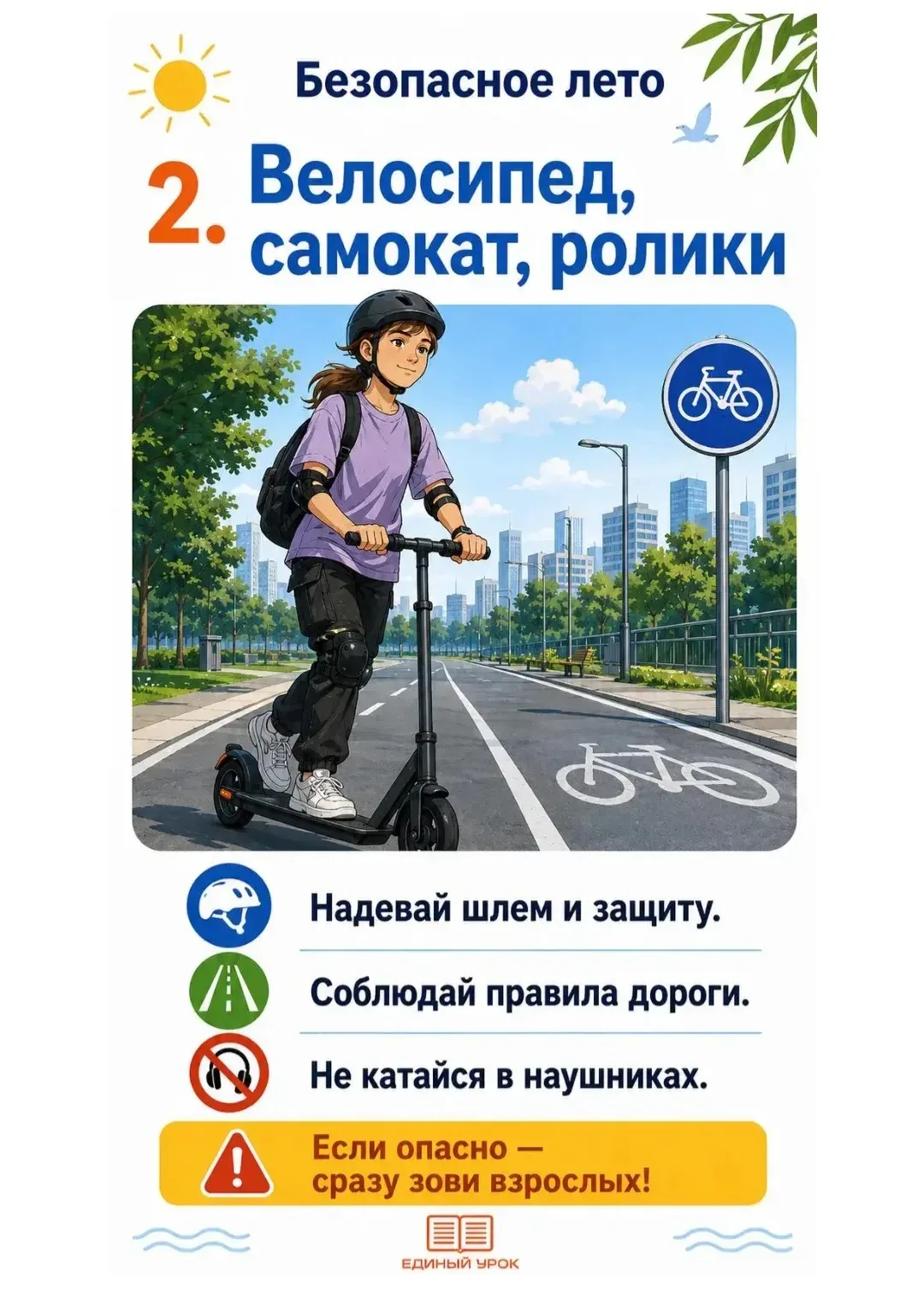 ☀️ Безопасное лето — это просто, если помнить правила.  Эти памятки — для ребят 12–16 лет. Внутри: в
