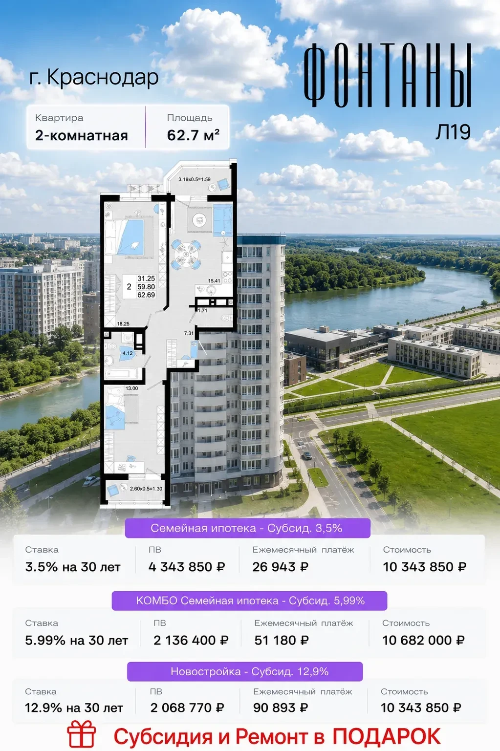 Представьте: вы пьете утренний кофе, а за панорамным окном — тихая гладь Кубани.