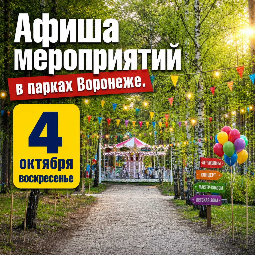 🎉Афиша мероприятий на 4 октября, воскресенье, в Воронеже.