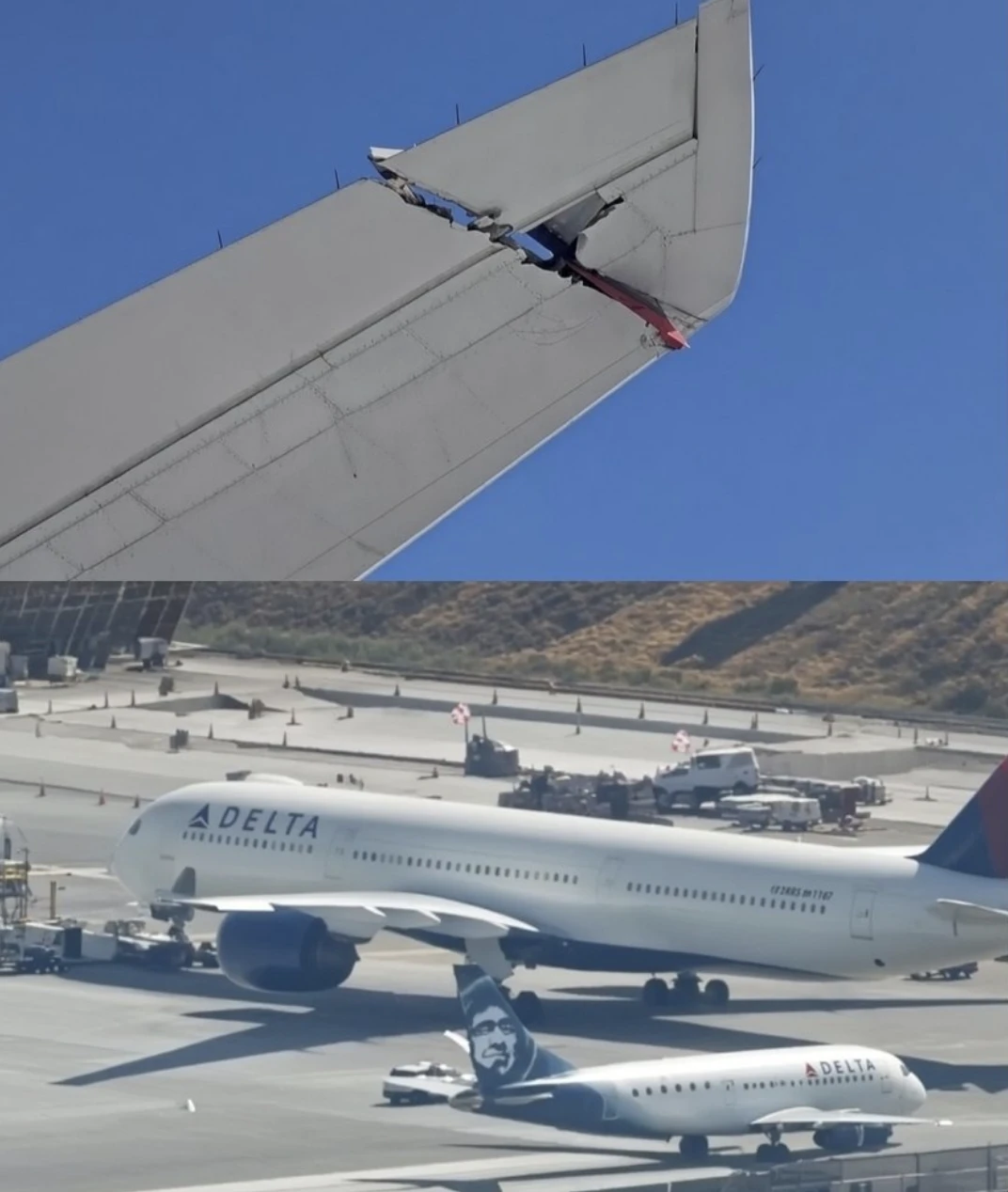 ✈️ Столкновение на земле в Лос-Анджелесе: Delta A350 задел хвост Boeing 777 Air Canada