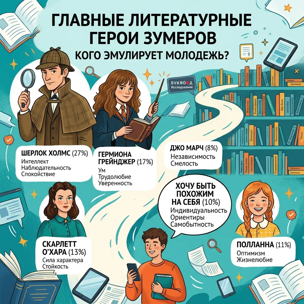 Шерлок Холмс, Гермиона и Поллианна: кого выбирает молодежь? 📚