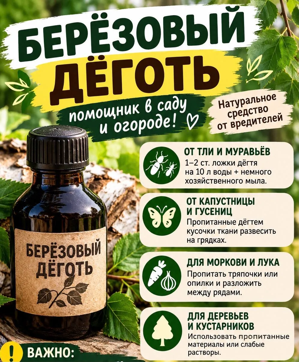 🌿 БЕРЁЗОВЫЙ ДЁГОТЬ — СТАРОЕ СРЕДСТВО, КОТОРОЕ ДО СИХ ПОР ВЫРУЧАЕТ.