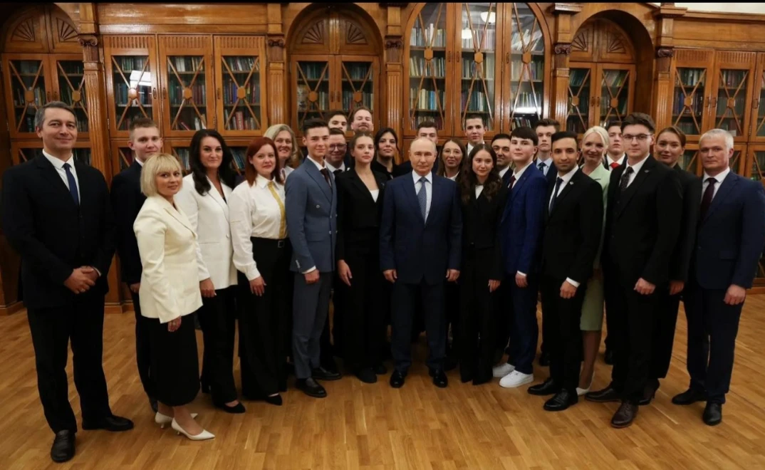 Накануне Дня знаний Президент России Владимир Путин в стенах Московского педагогическог...
