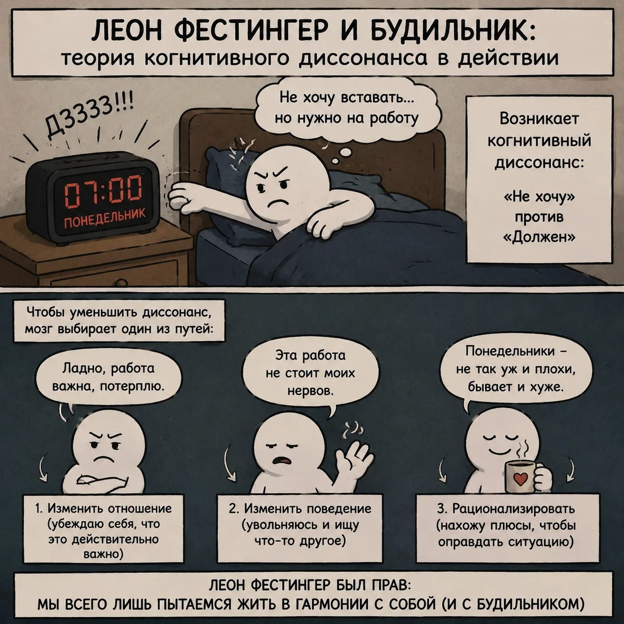 Леон Фестингер: человек, который доказал, что наш мозг — мастер самообмана (и почему эт...