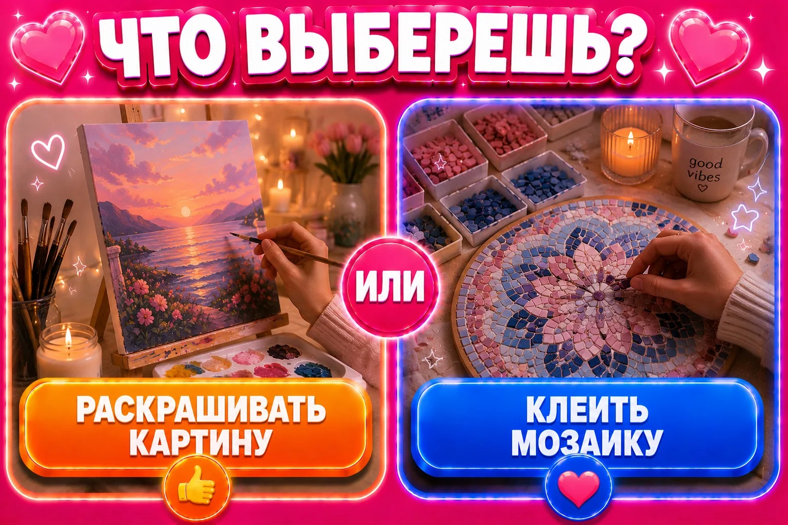 Раскрашивать картину или клеить мозаику?