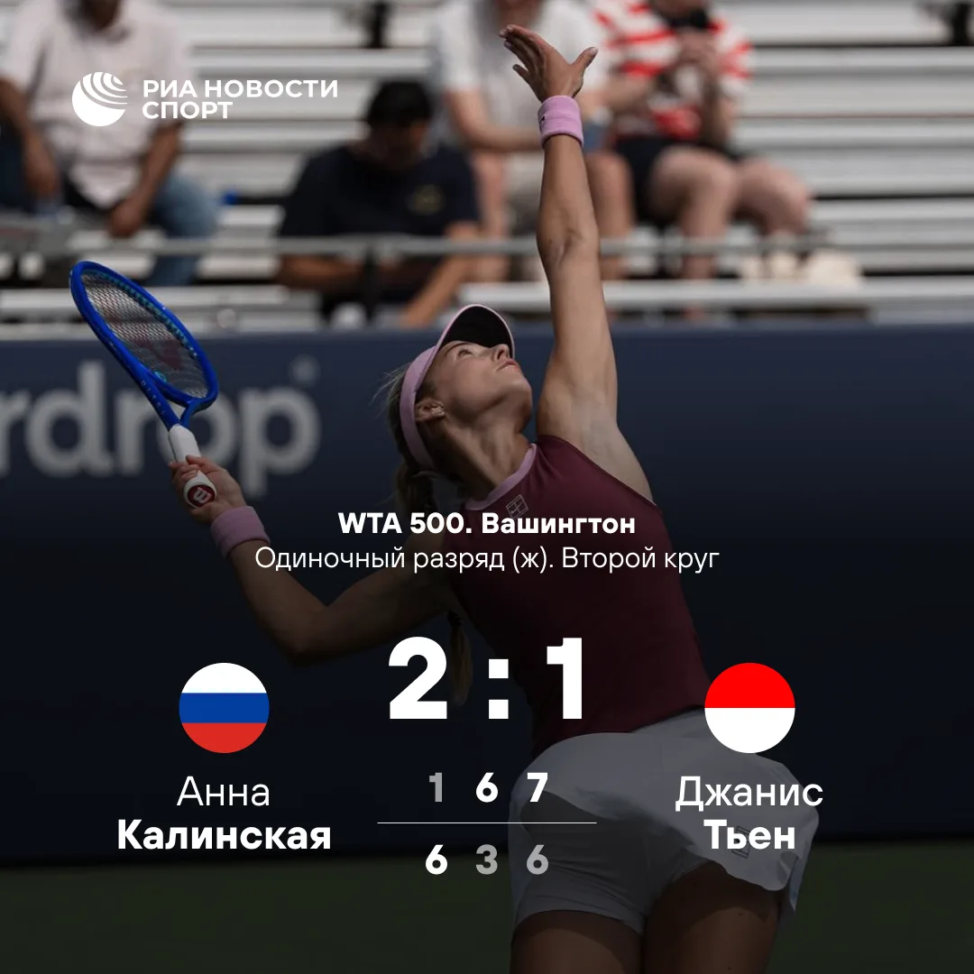🎾🎉 Анна Калинская вышла в четвертьфинал турнира в Вашингтоне