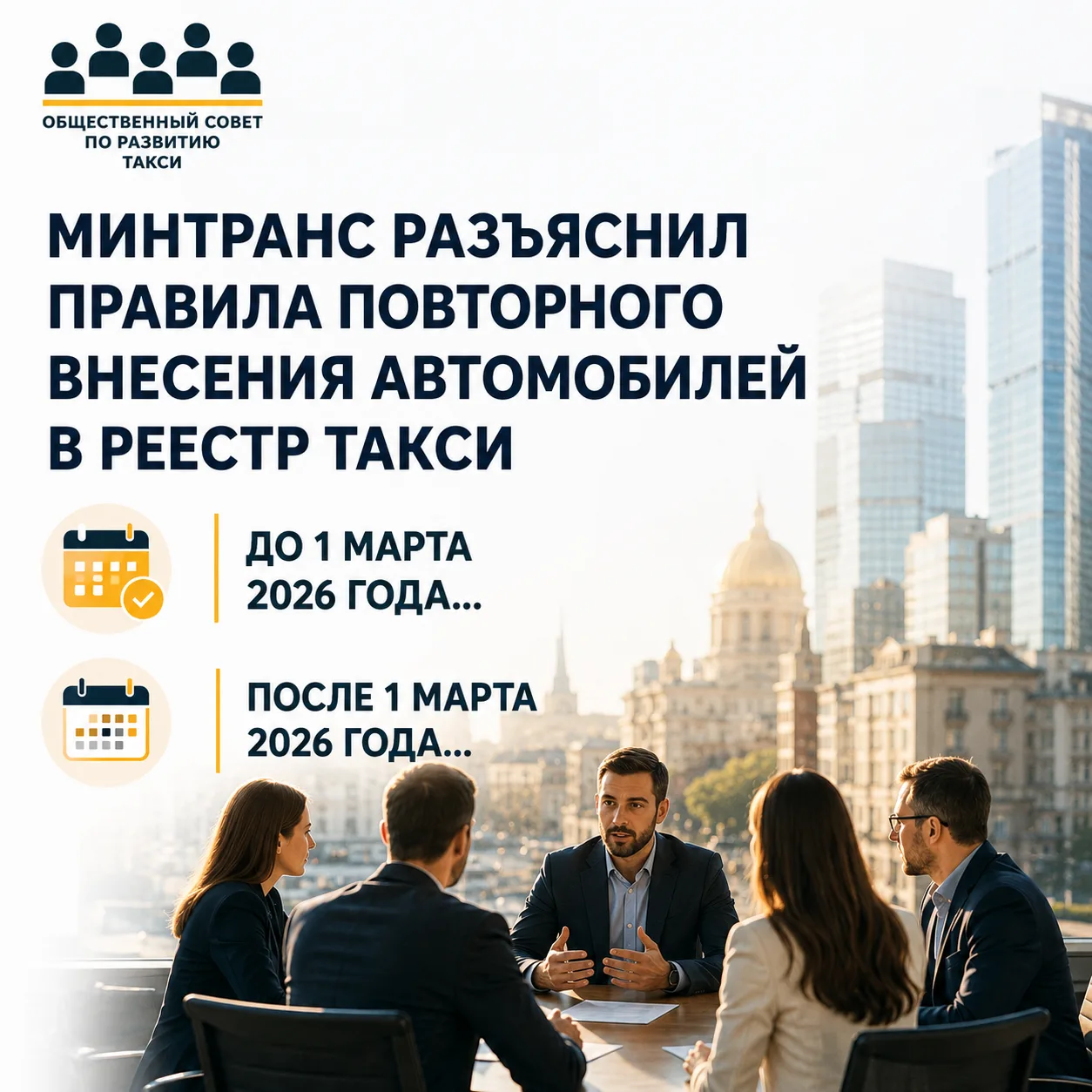 🚖 Минтранс разъяснил правила повторного внесения автомобилей в реестр такси