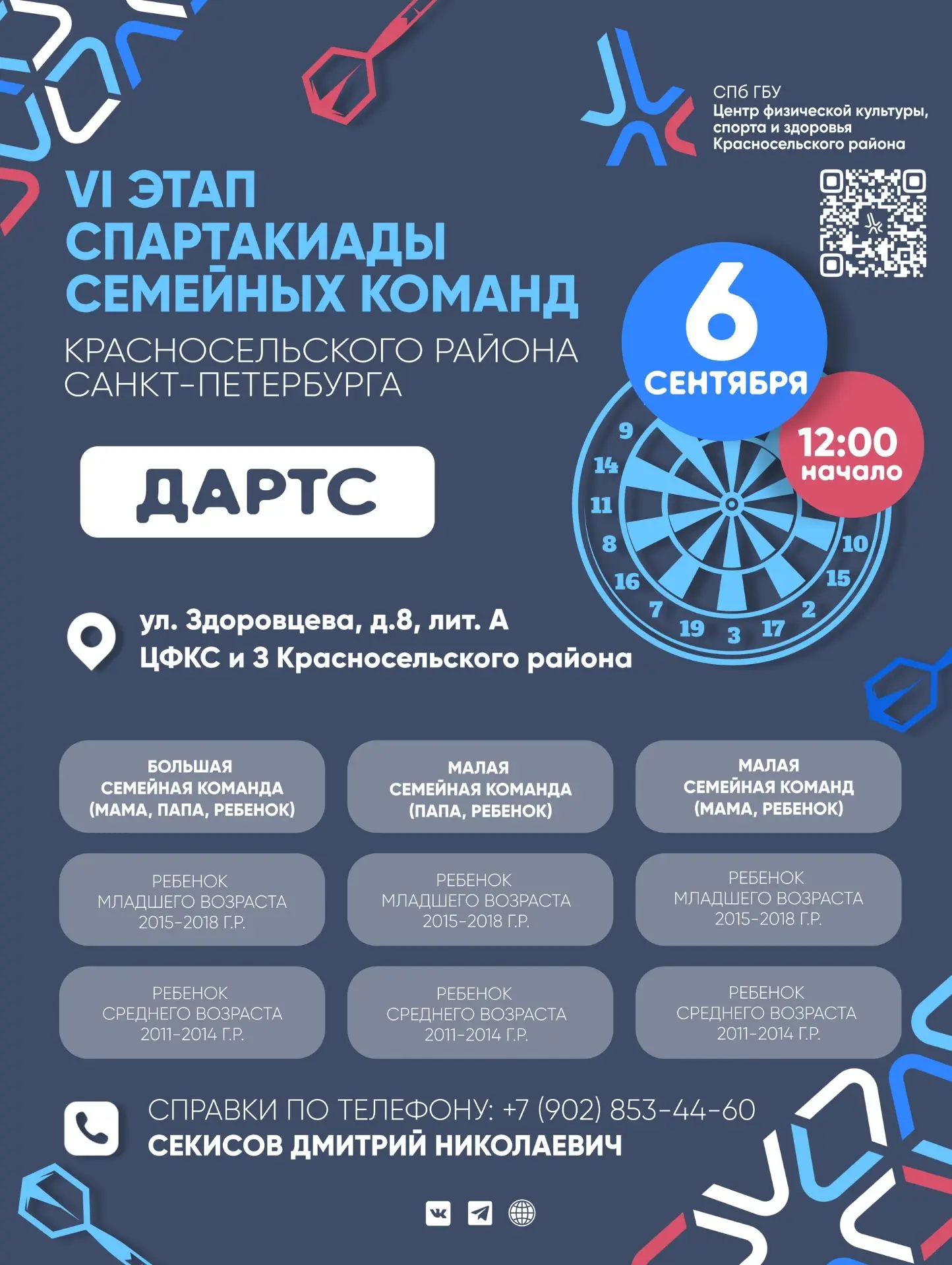 Уже в это воскресенье, 6 сентября, пройдёт спартакиада семейных команд Красносельского ...