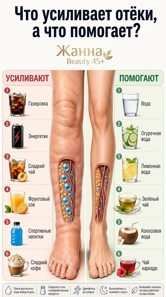 🧊 Отёки по утрам? Возможно, дело в том, что вы пьёте