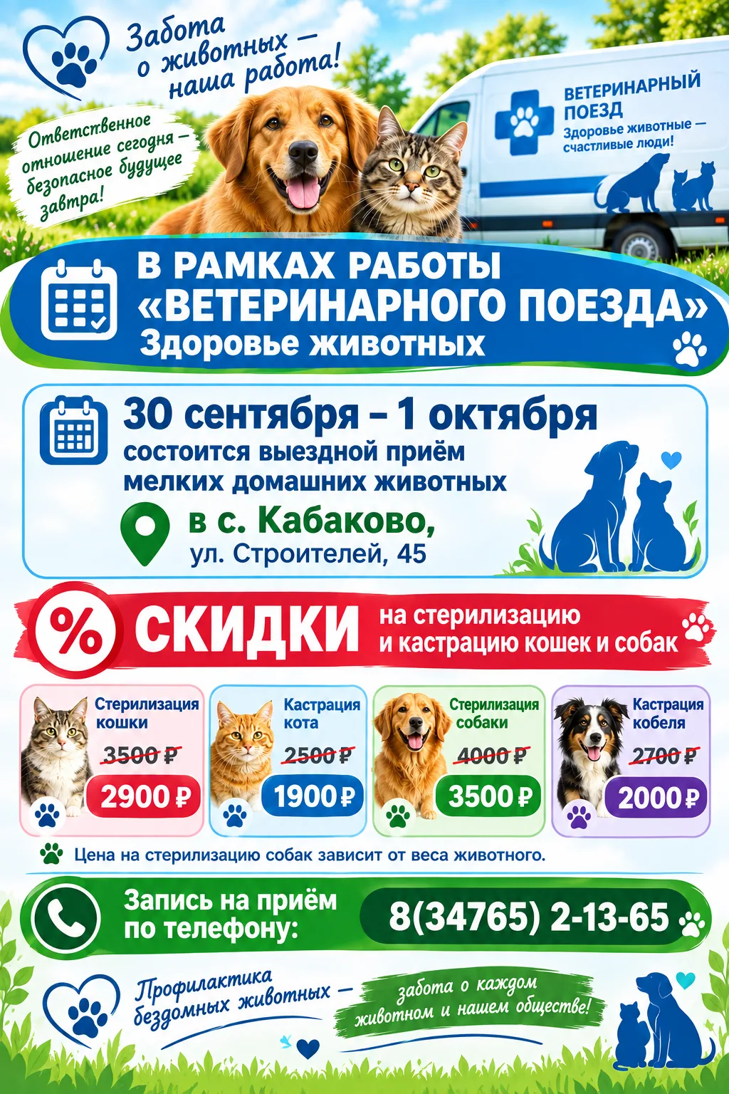 🐾 ВЕТЕРИНАРНЫЙ ПОЕЗД СНОВА В КАБАКОВО!