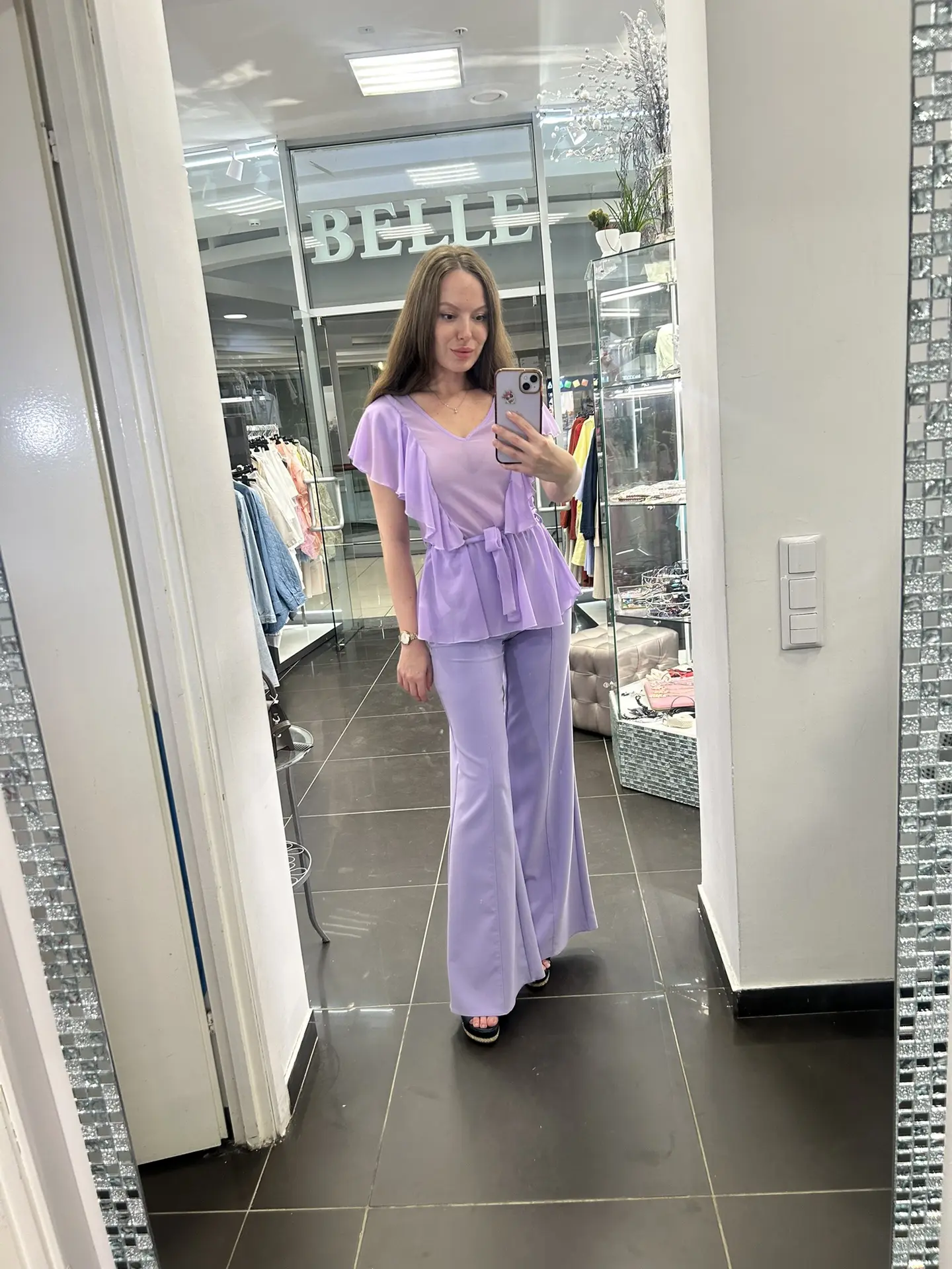 Брюки и блузка итальянского бренда Rinascimento в лавандовом цвете 💜