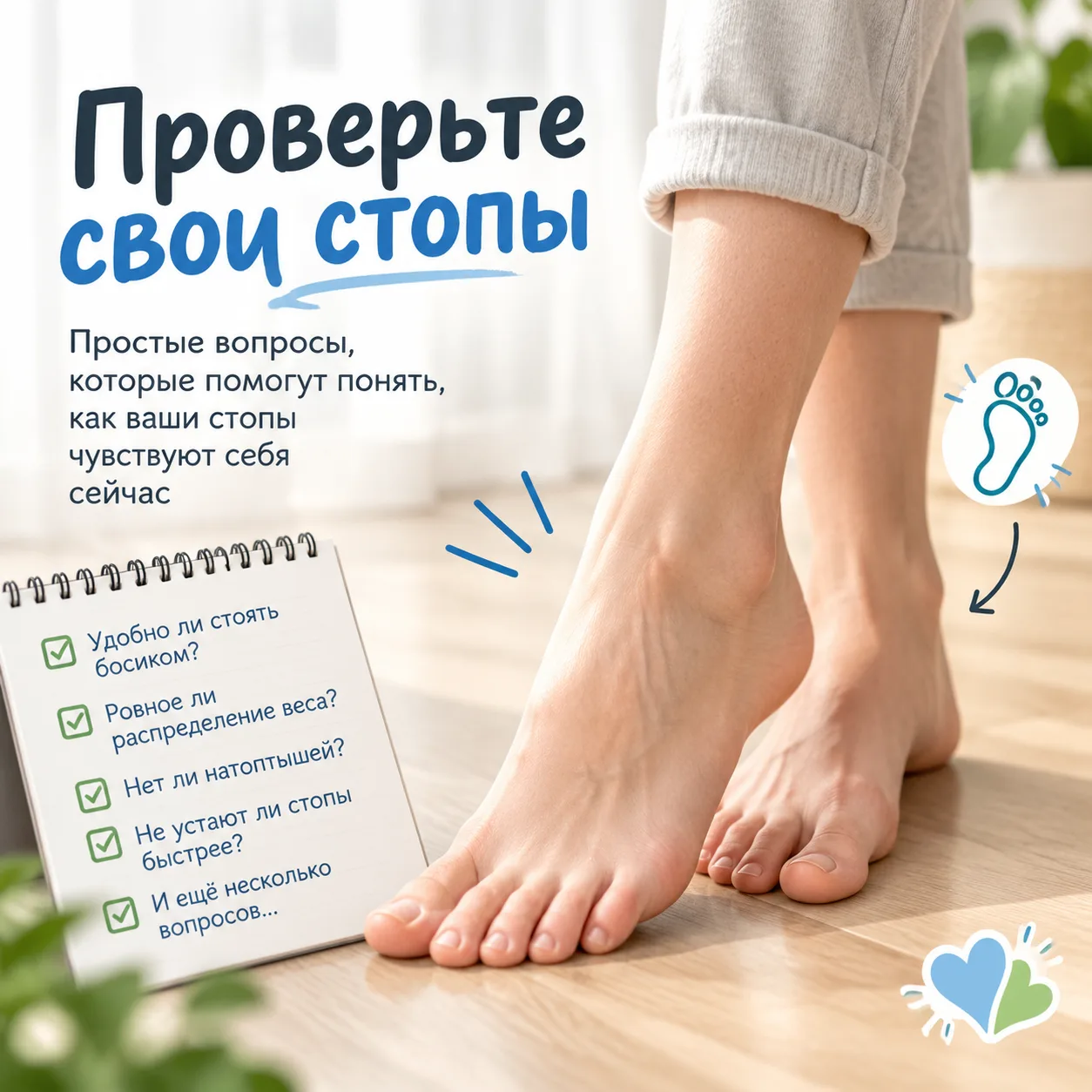 Стопы каждый день держат ваш вес, помогают сохранять равновесие и участвуют в каждом шаге.