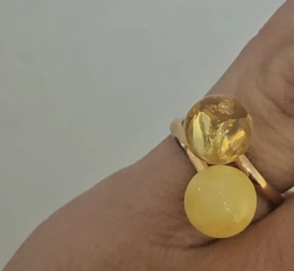 Серьги серебро позолота, вставка янтарь