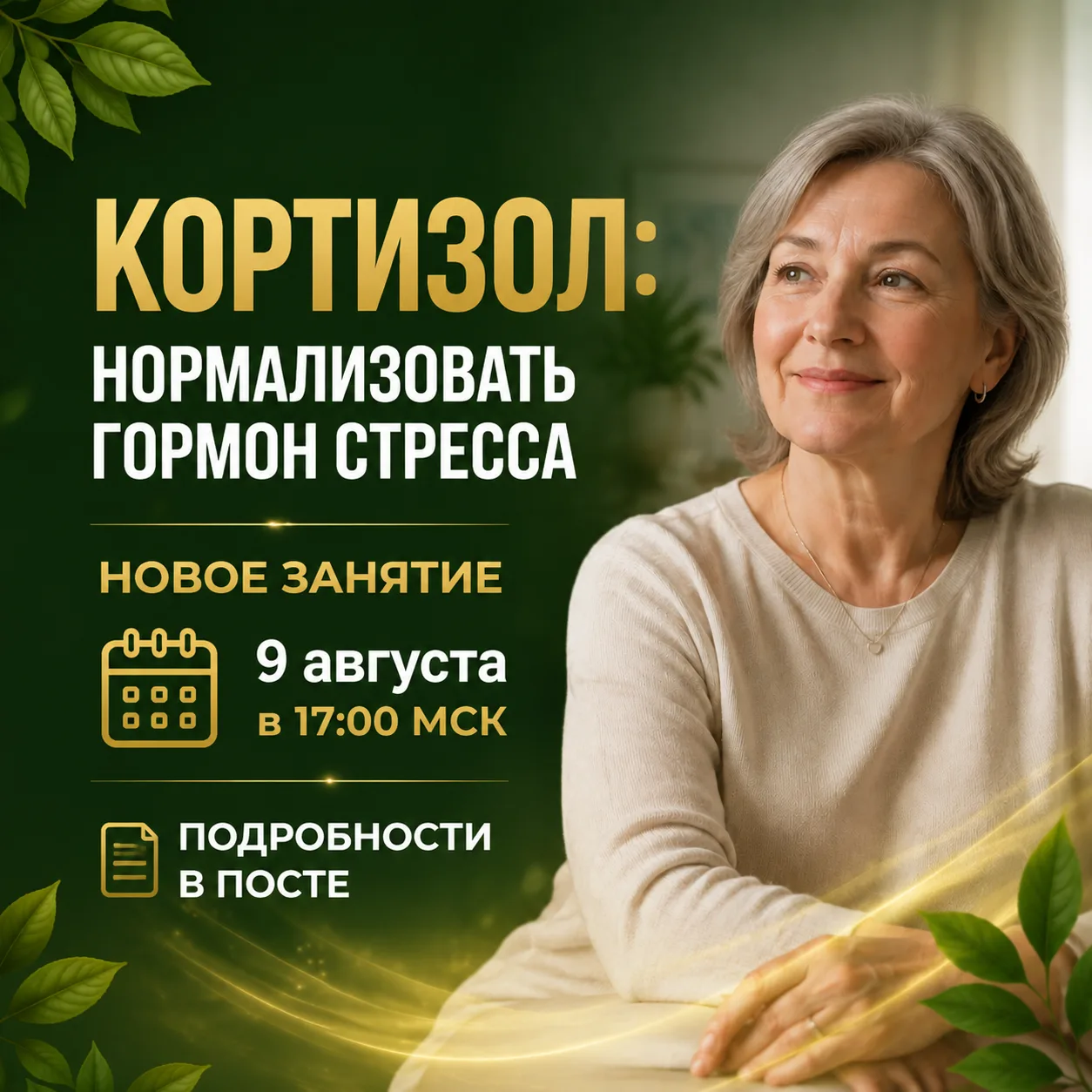 СТРЕССУ — НЕТ! Новое занятие по нормализации кортизола