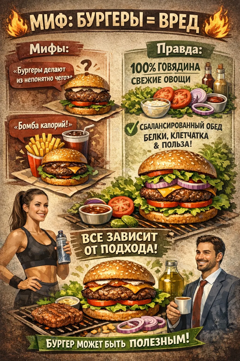 🔥 МИФ: бургеры = вред