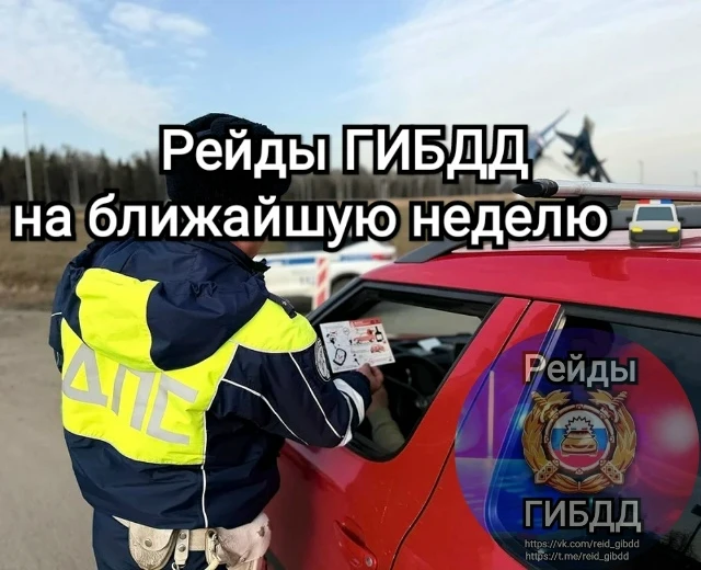 Рейды ГИБДД на ближайшую неделю 🚔