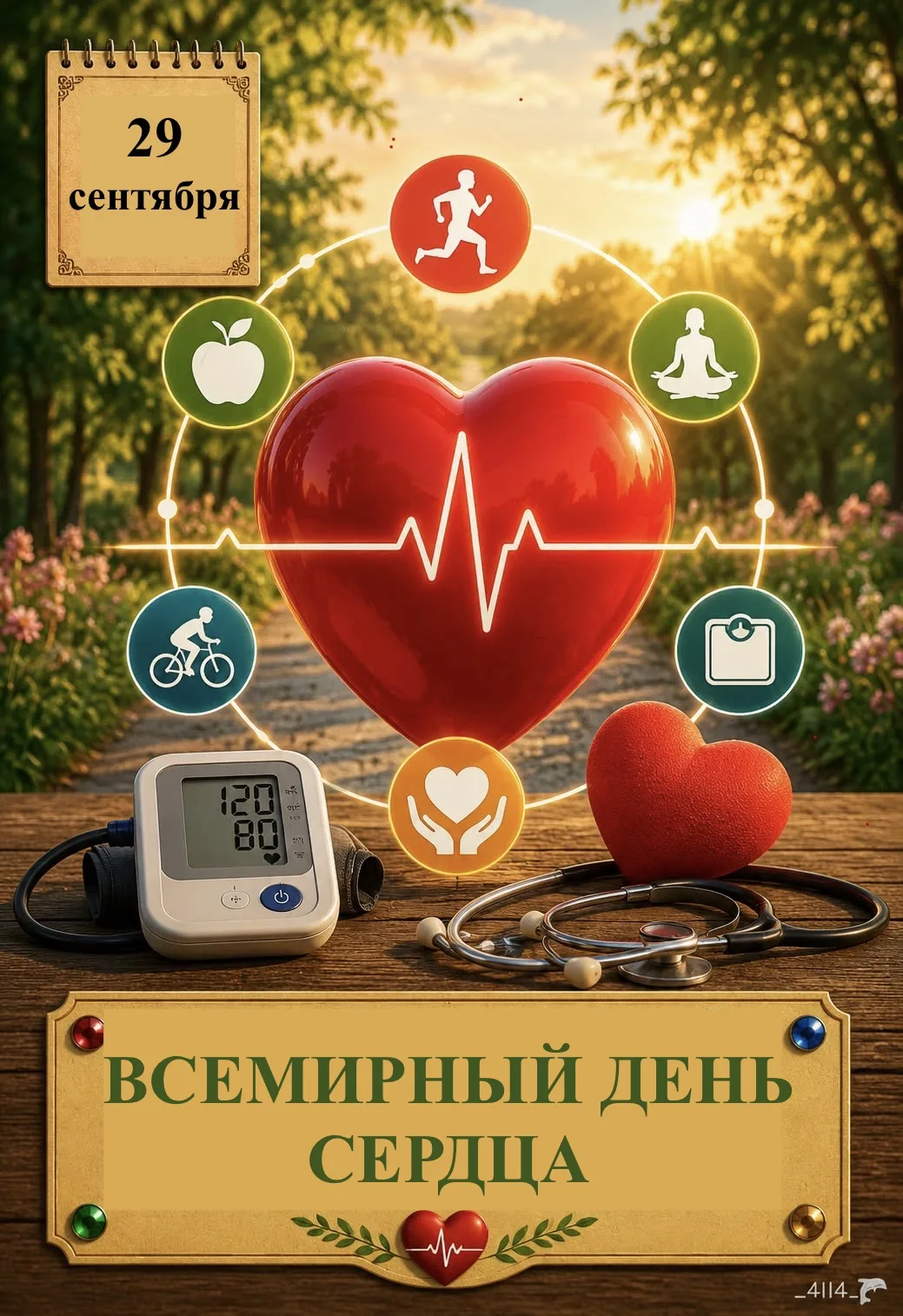 Ваше сердце заслуживает особой заботы — желаем, чтобы прогулки на свежем воздухе, здоро...