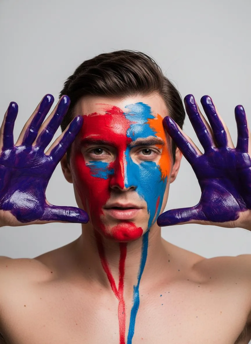 🖼 Studio portrait showcases a male