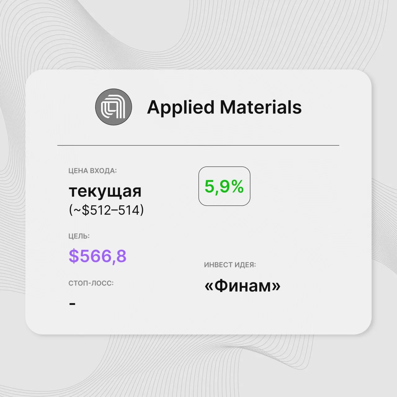 Инвест-идея по акциям Applied Materials, Inc.