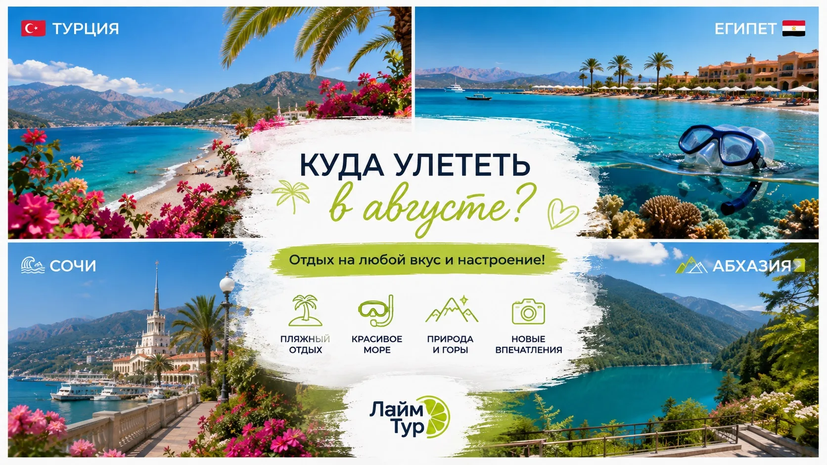 ✈️ Август ещё вполне можно превратить в настоящий отпуск! 🌴☀️