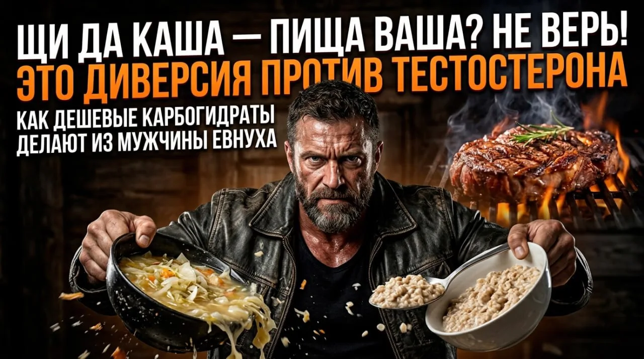 🥩«Щи да каша — пища наша»: главная диверсия против здоровья мужчины