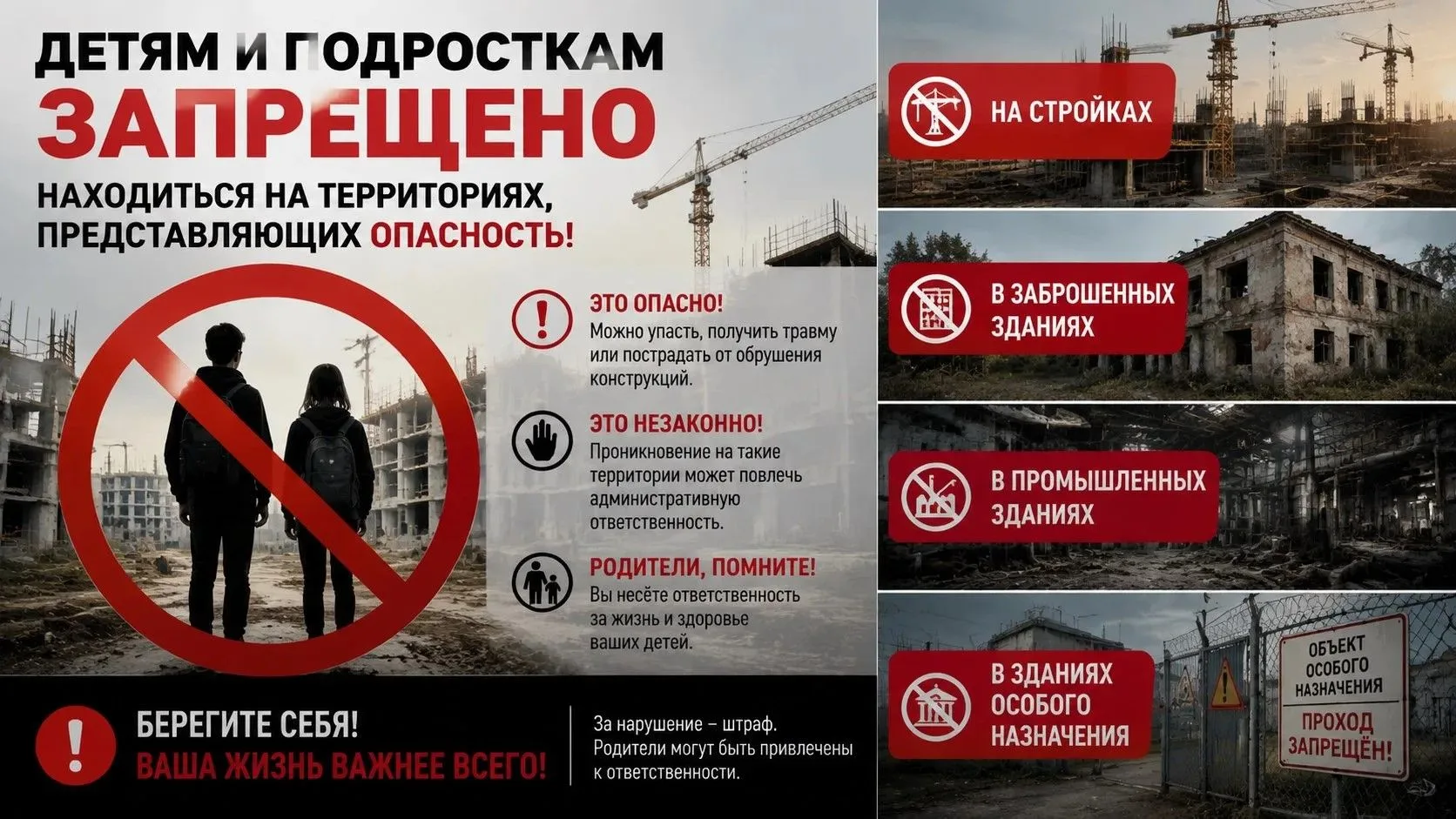 🚫 ОПАСНЫЕ МЕСТА: ЗАПРЕЩЕНО ДЛЯ ВХОДА!
