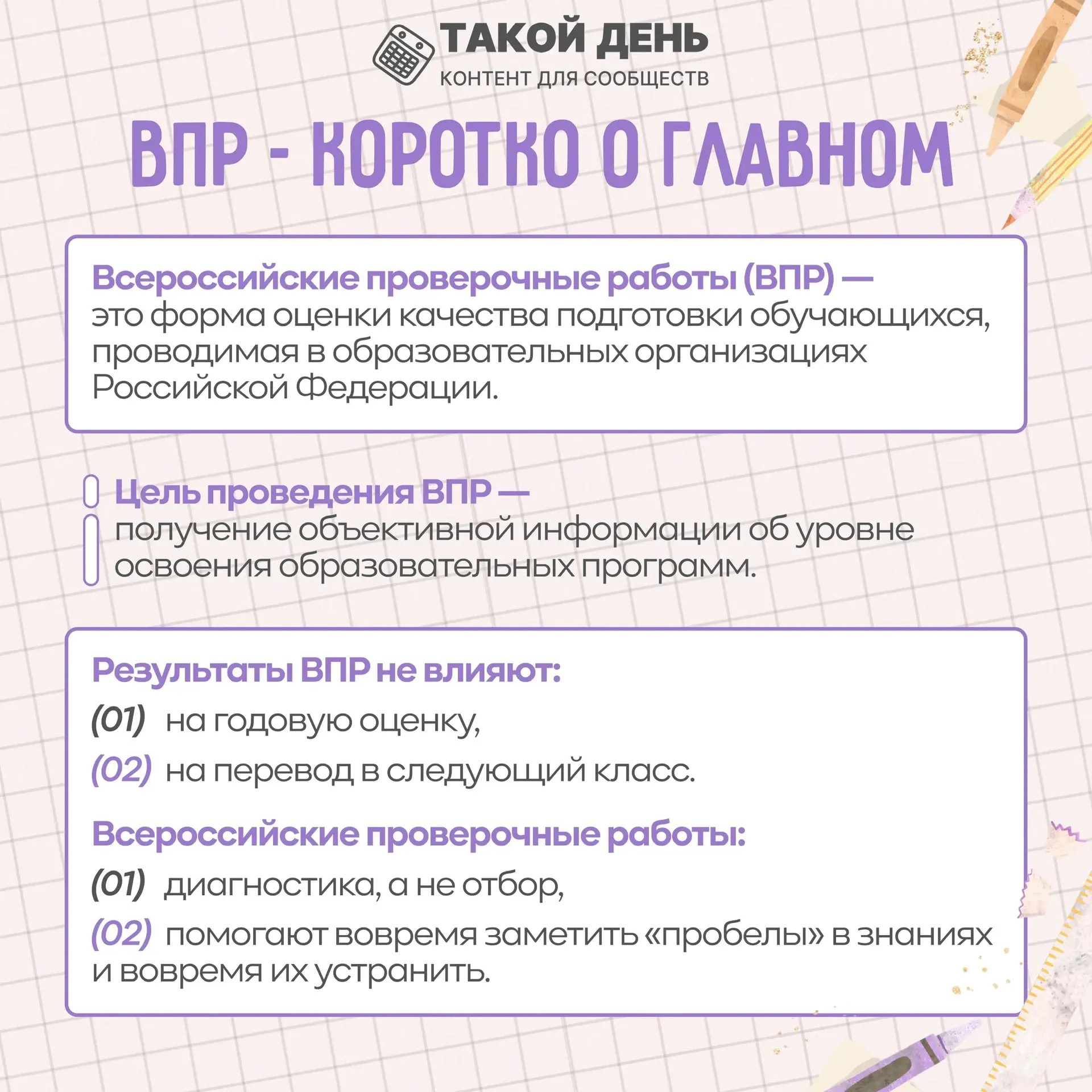 ❗️20 апреля в МАОУ СОШ №31 стартовали Всероссийские проверочные работы!  Что такое ВПР❓ Зависит ли о