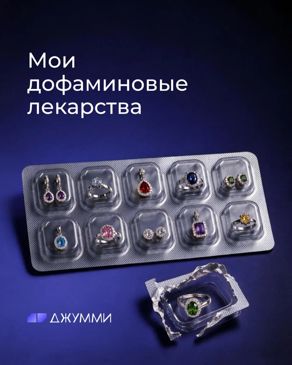 Проверенный рецепт отличного настроения — ежедневный прием дофаминовых лекарств из ювел...