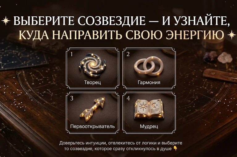 ✨ Выберите созвездие — и узнайте, куда направить свою энергию