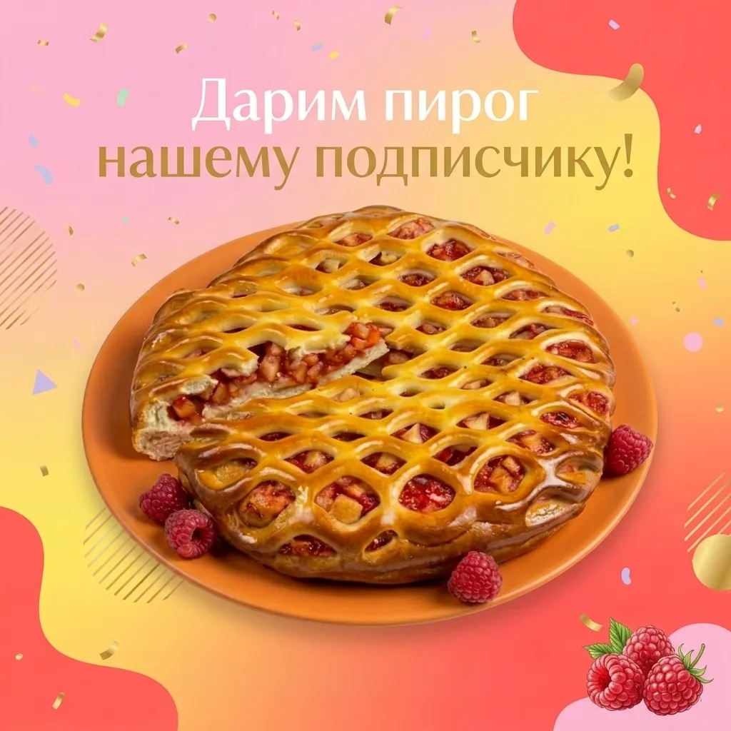 🎁 Объявляем розыгрыш пирога с малиной и яблоком!