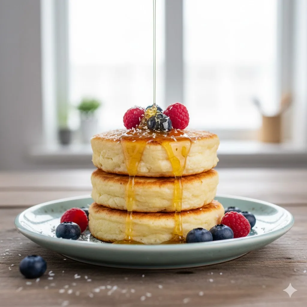 🍎Творожные облака с ягодами🍎 
⏱12 минут | 155 ккал(100 г)

🛒Что нужно: 
🍚Творог 5% — 200 г 
🍌Ба
