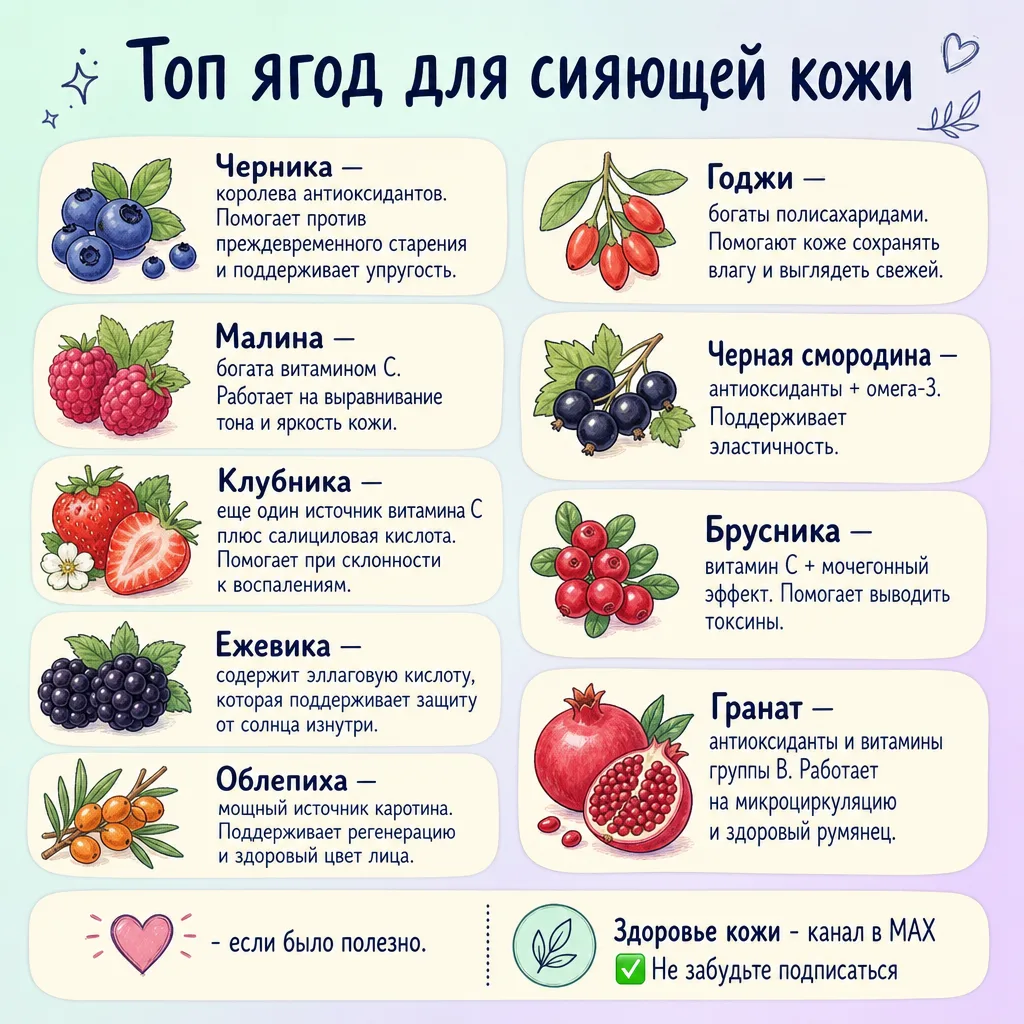 🫐 Топ ягод для сияющей кожи