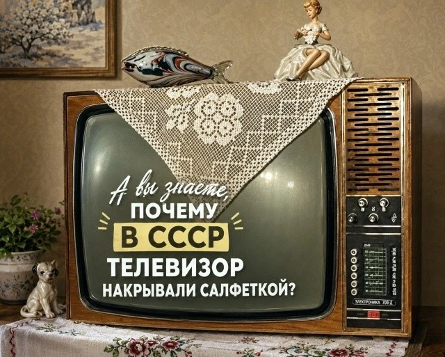 Дело не только в красоте, почему в СССР телевизор накрывали салфеткой📺