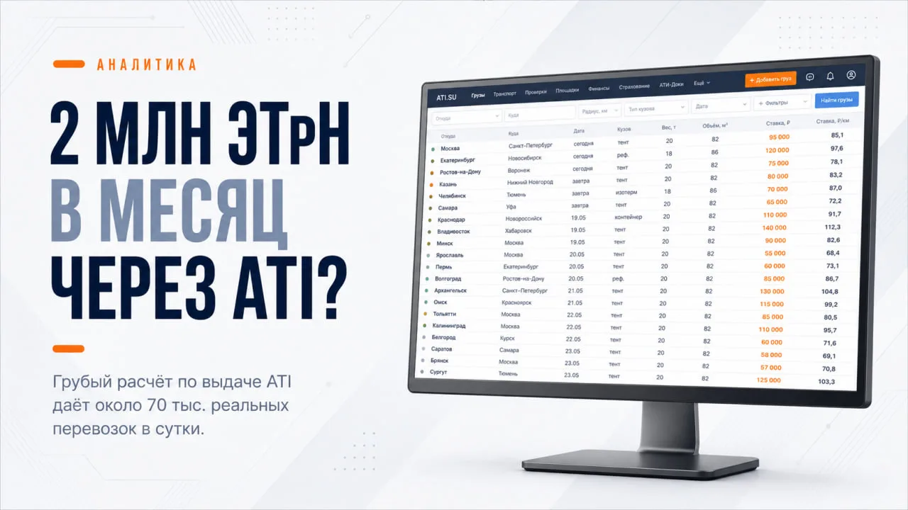 Два миллиона ЭТрН в месяц только через ATI?