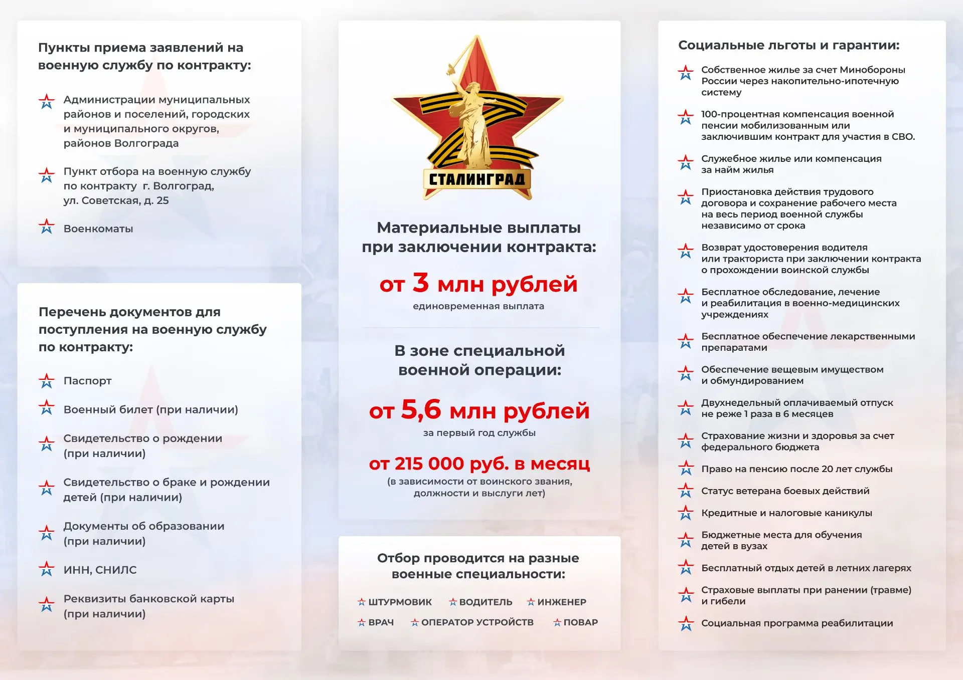 Служба в армии: как заключить контракт в Волгоградской области? Контракт с ВС РФ — это официальная, 