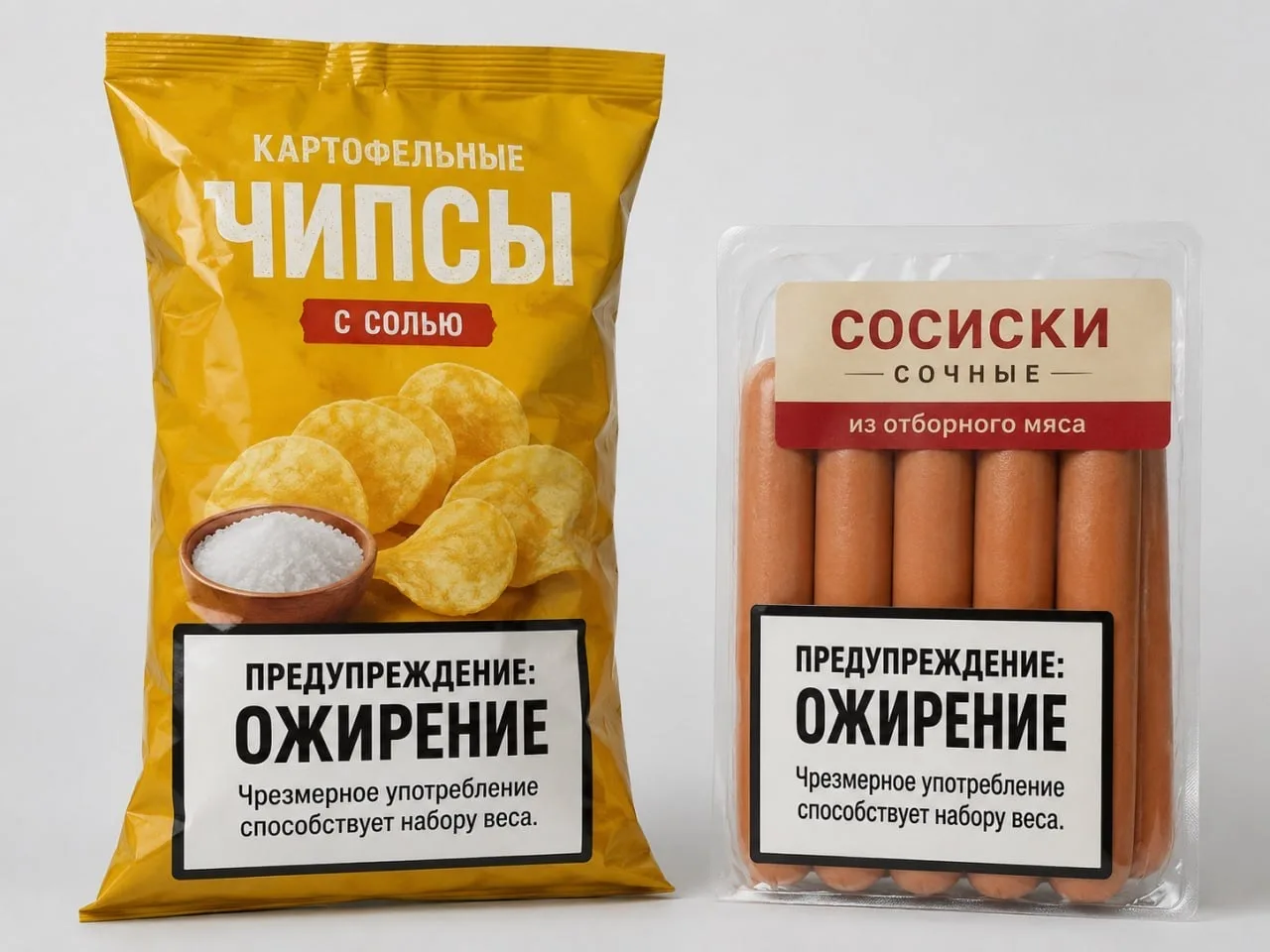 ❗️ Зловещие предупреждения на чипсах и сосисках начнут печатать в России

Общественники требуют ввес