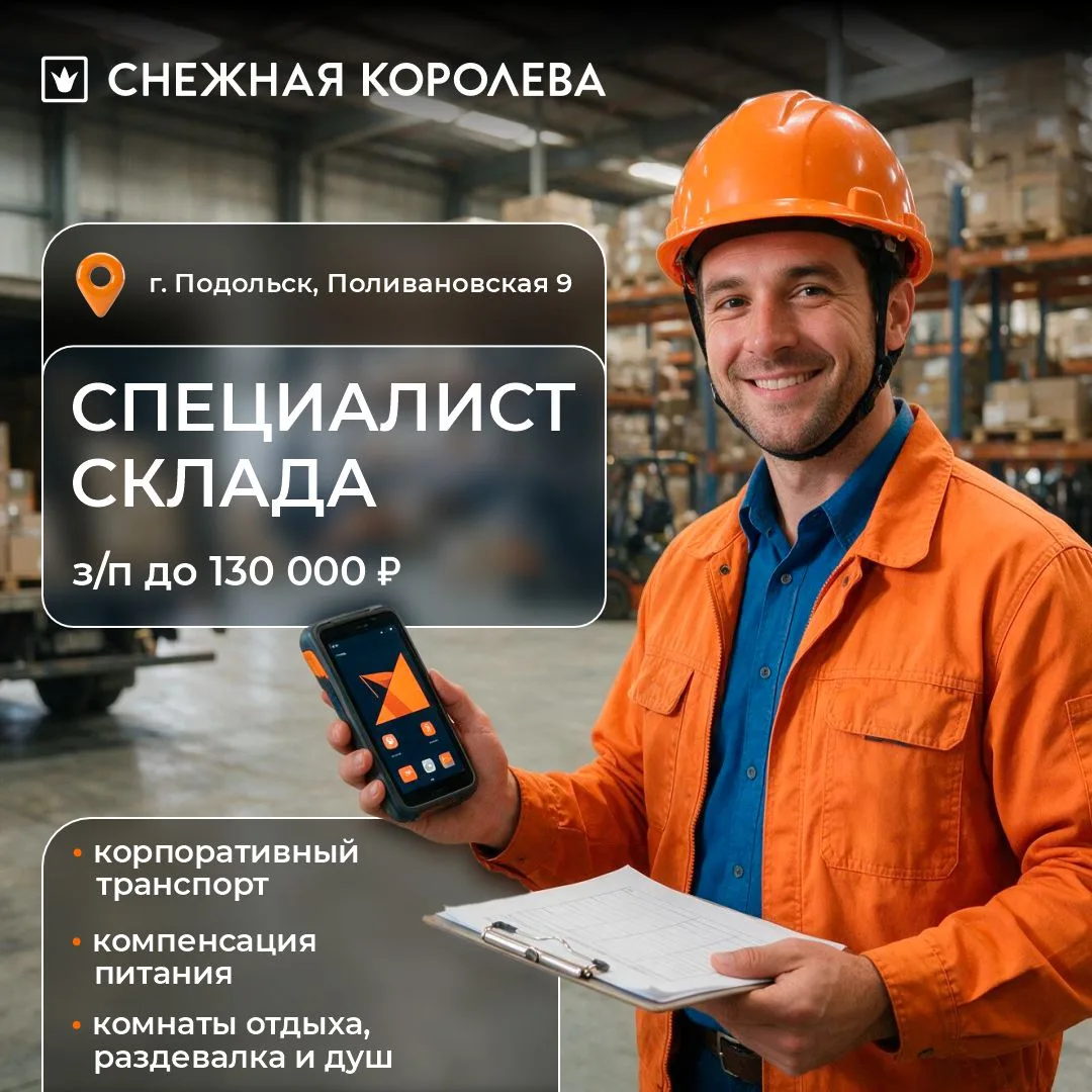 СПЕЦИАЛИСТ СКЛАДА (з/п до 130 000 руб.)