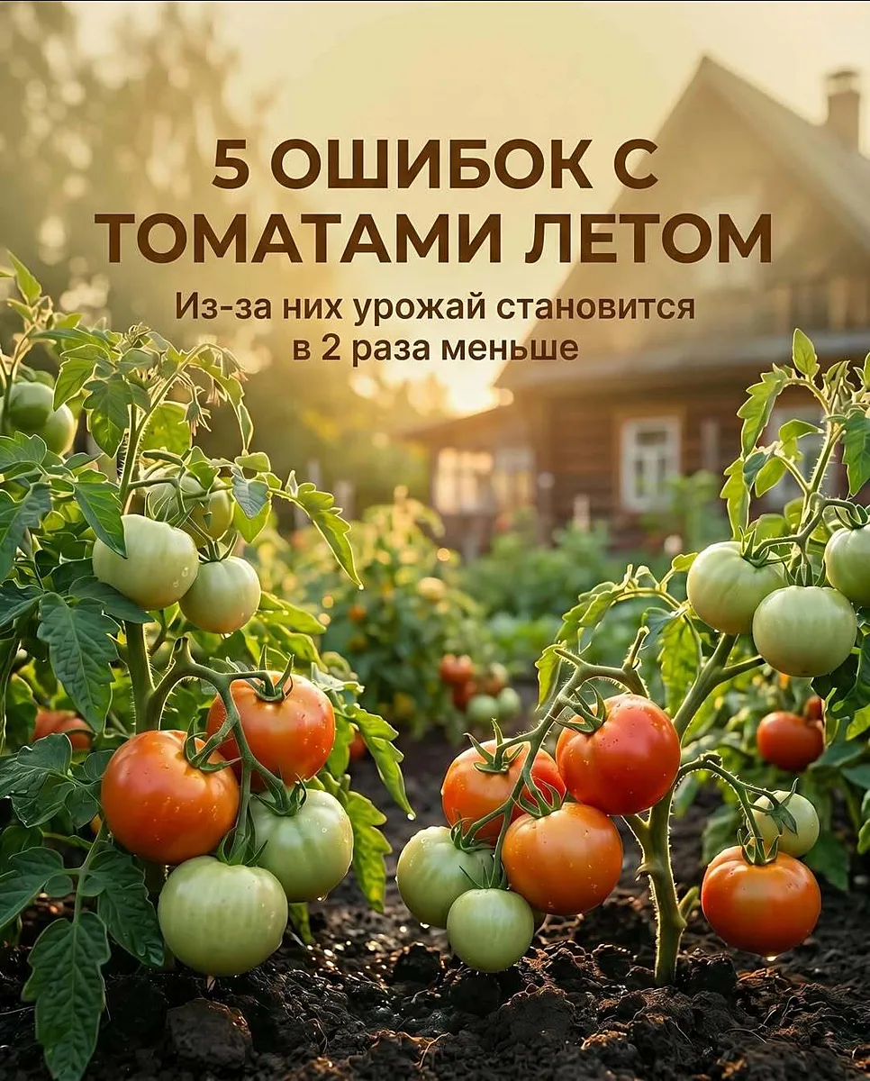 🍅 Уверены, что томатам хватает одного полива?

Летом многие дачники незаметно «режут» свой урожай