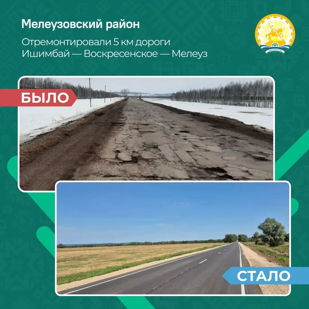 Ещё 5 километров обновлённой трассы Ишимбай – Воскресенское – Мелеуз