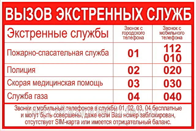📞 Важно! Номера экстренных служб — знай и помни!