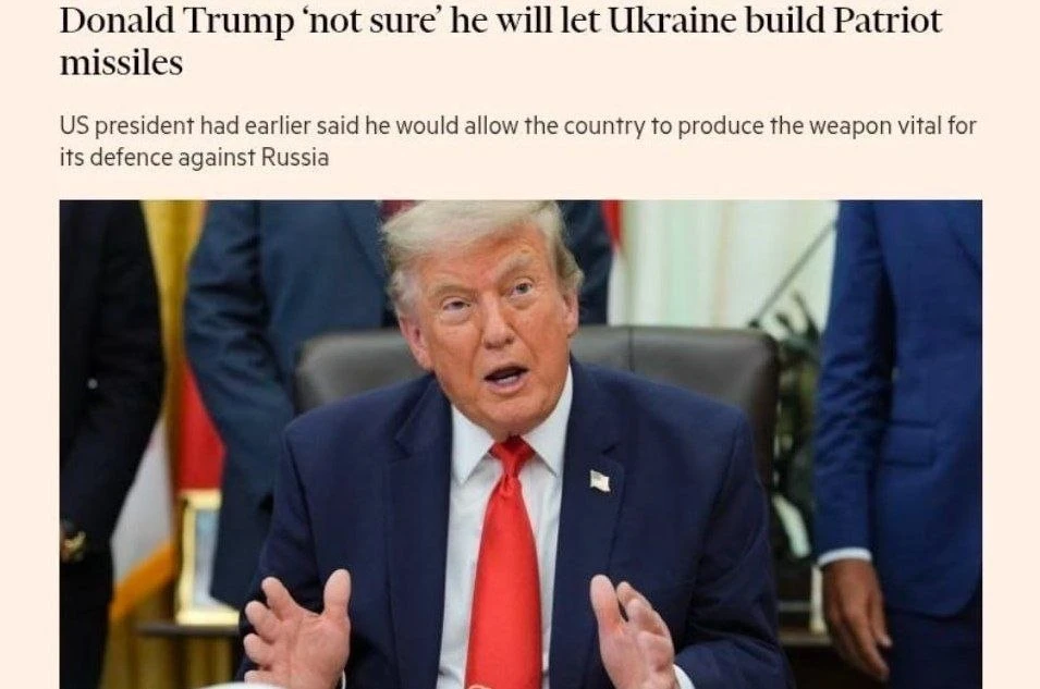Дональд Трамп теперь не уверен, предоставит ли Вашингтон Украине лицензию на производство ракет Patr