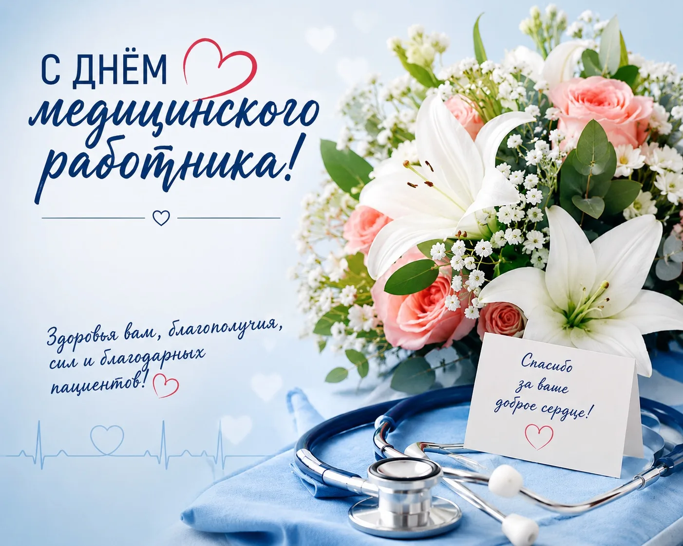 С днем медицинского работника! 🩺

Спасибо за ваш труд, милосердие, заботу и внимание. Вы дарите сам