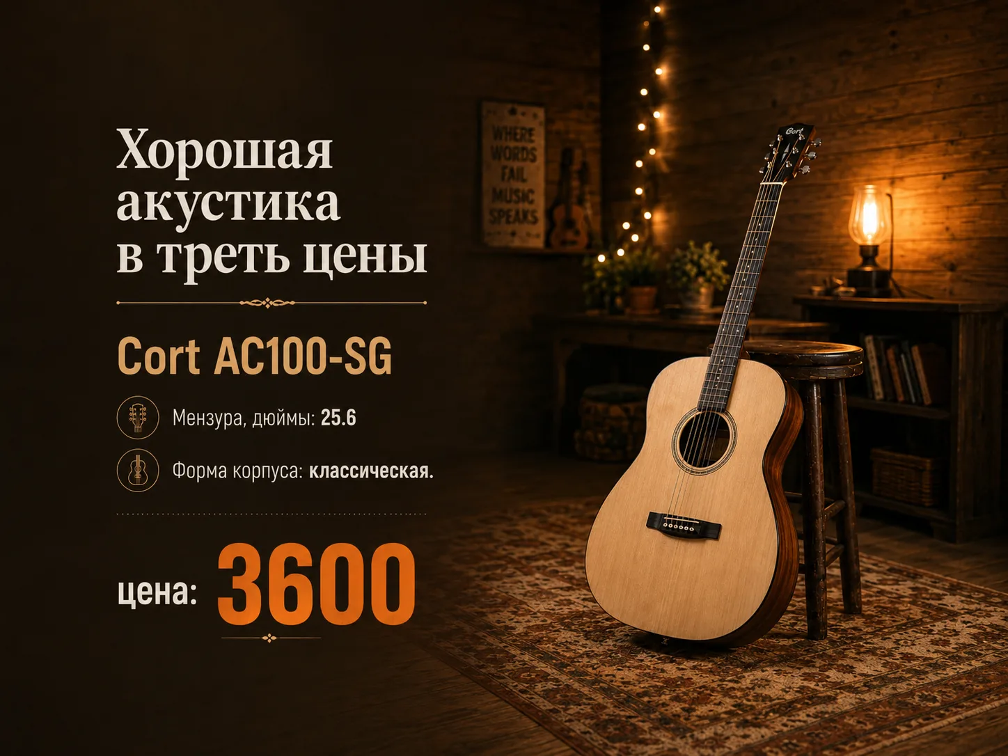 Хорошая гитара за треть цены, бери и играй! За такие деньги её даже в лес не жалко брат...