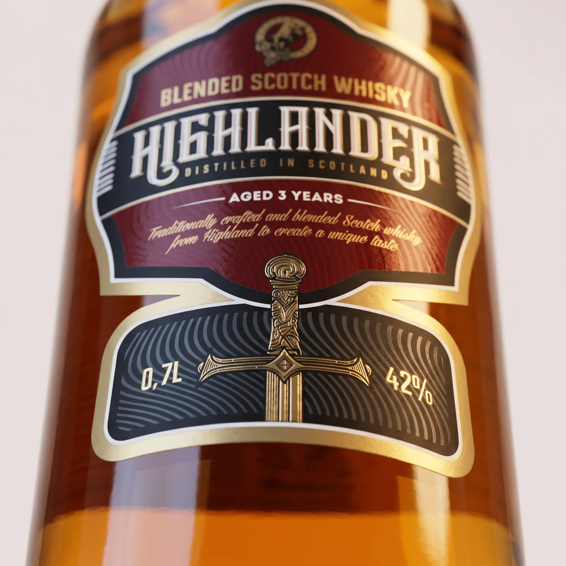 Кейс: этикетка виски "Highlander"
 
Задача: обновить дизайн бренда и усилить восприятие продукта в к