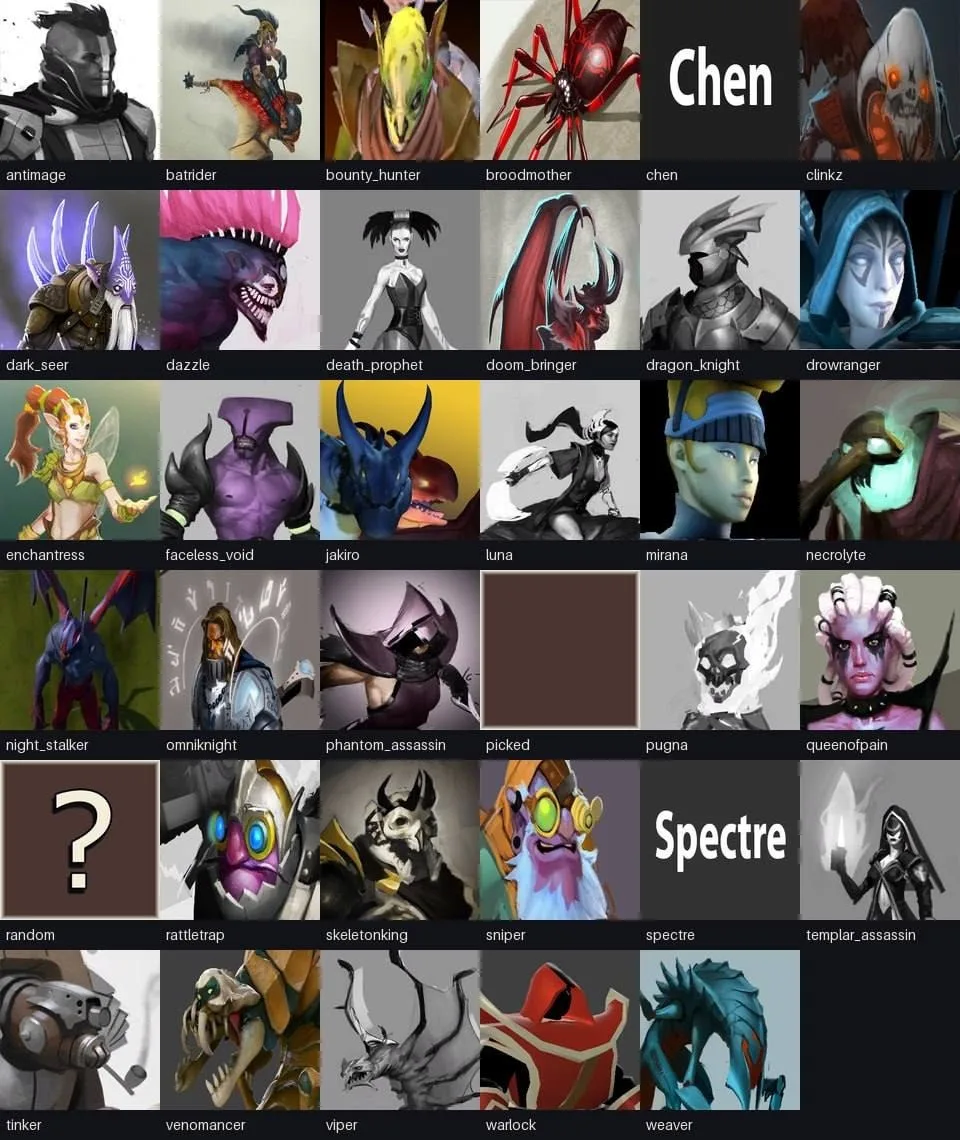 Вот так выглядели первые иконки героев Dota 2.