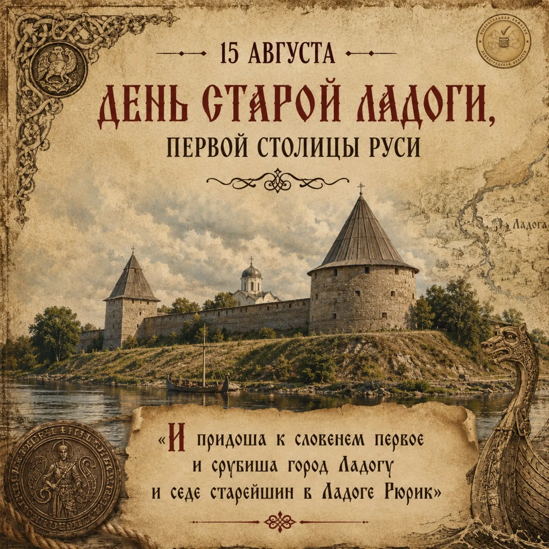 🛡️Сегодня, 15 августа, Ленинградская область отмечает памятную дату — День Старой Ладо...