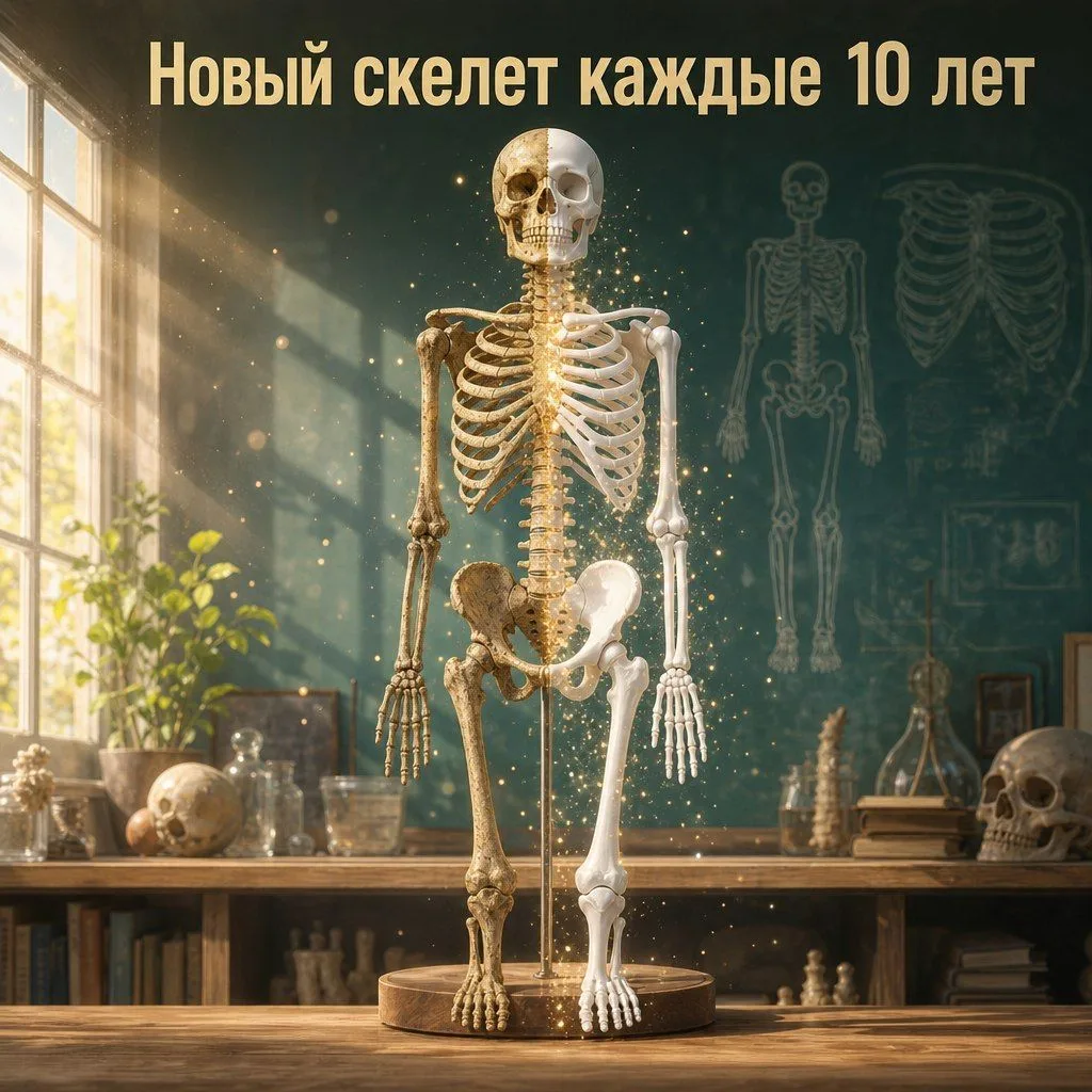 Ваш скелет полностью новый каждые 10 лет