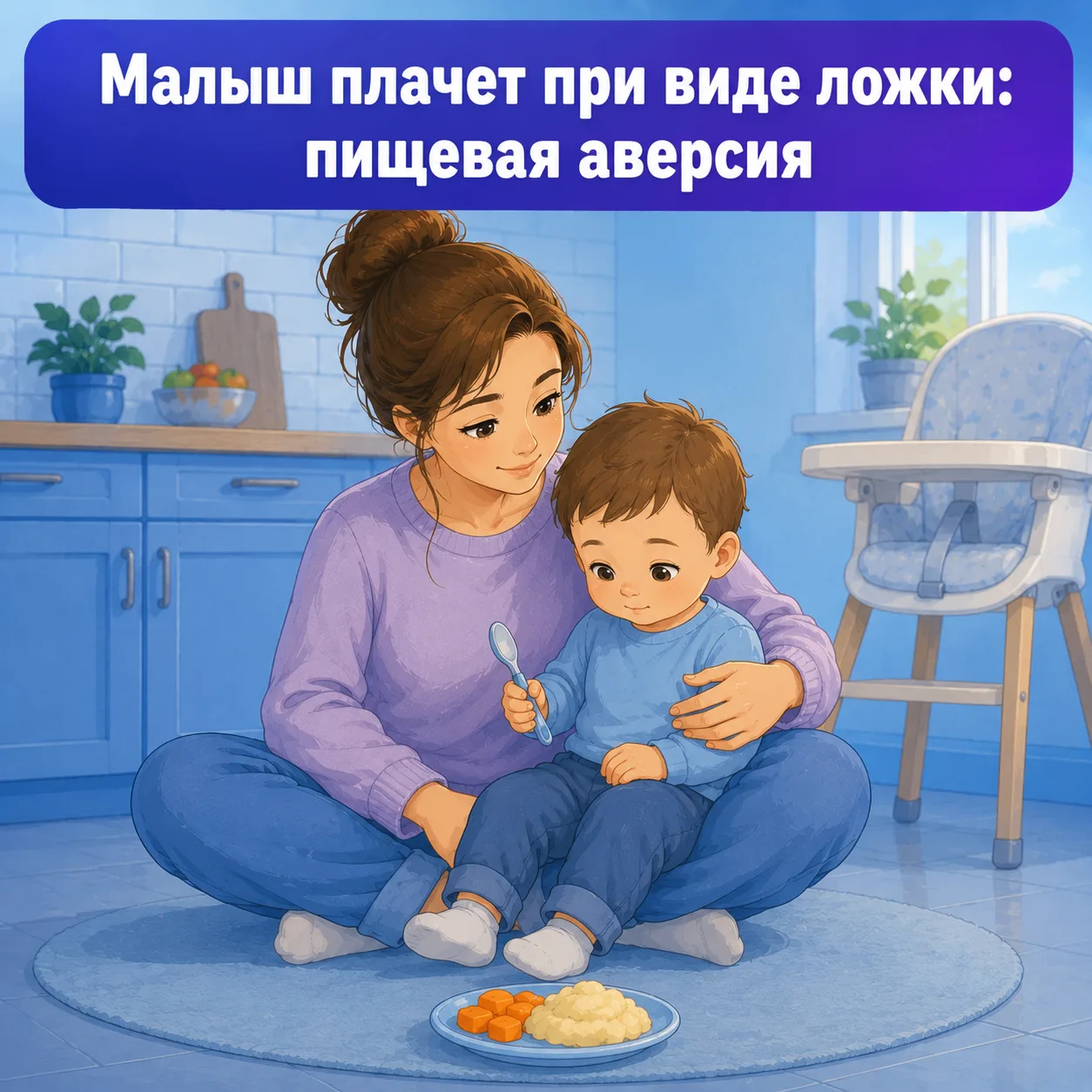 🍽️ Малыш отворачивается от ложки и плачет при виде стульчика — что такое пищевая аверсия