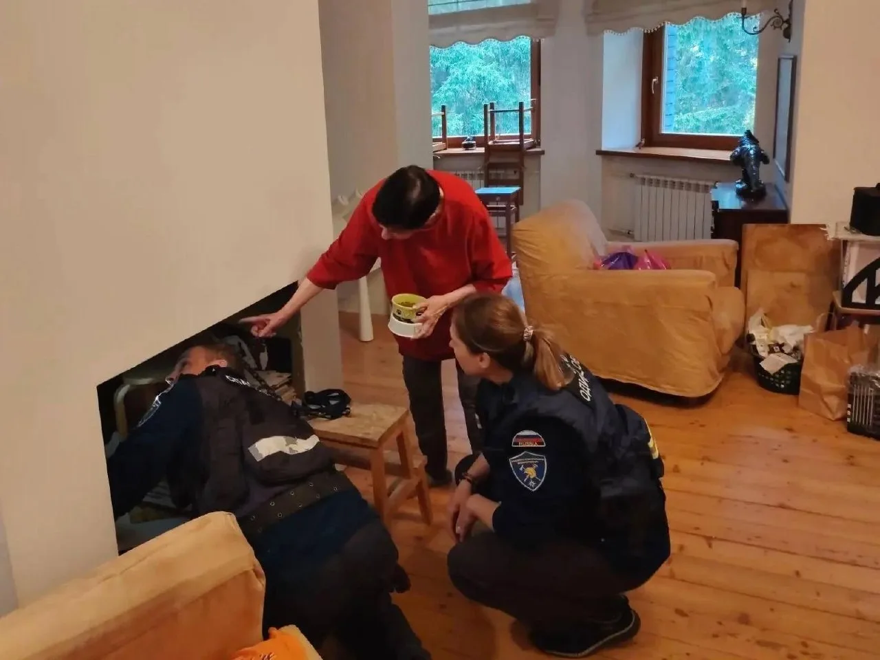 В Одинцовские спасатели вытащили котёнка из дымохода ❤️
